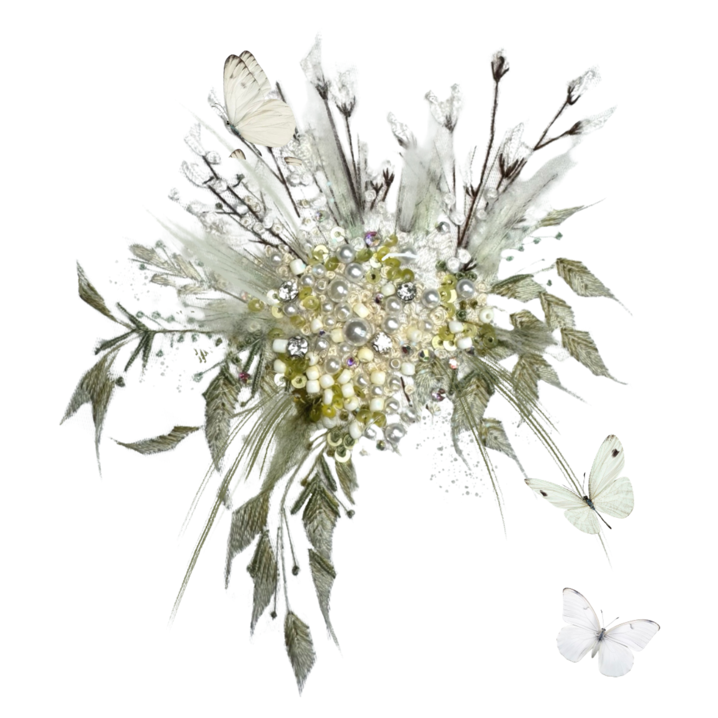 White Bouquet Greeting Card
