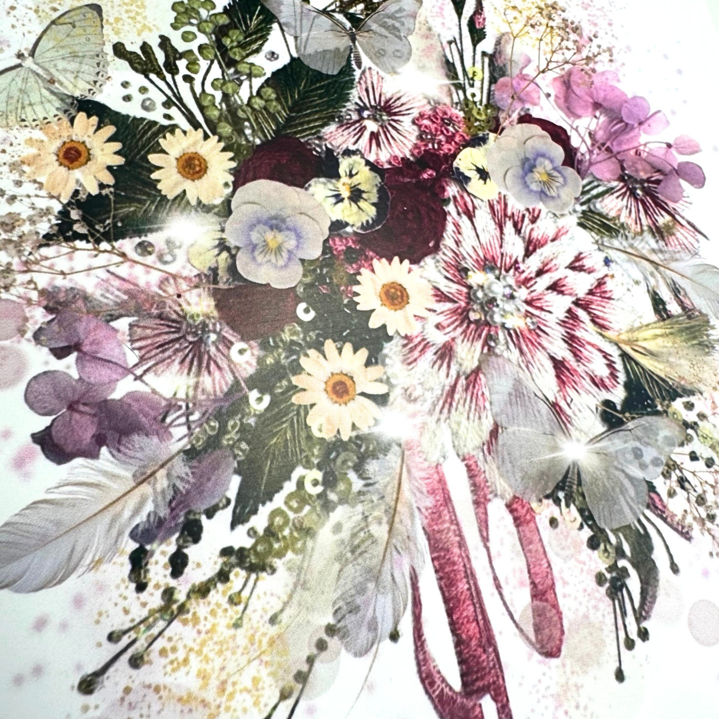 Floral Burst in Pink Greeting Card