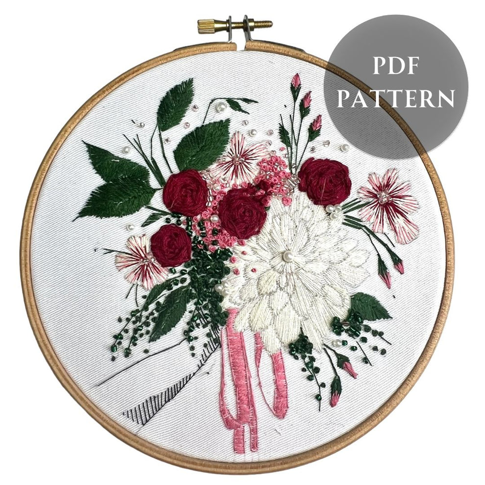 Autumn Floral Embroidery Pattern / PDF – Sip & Sew