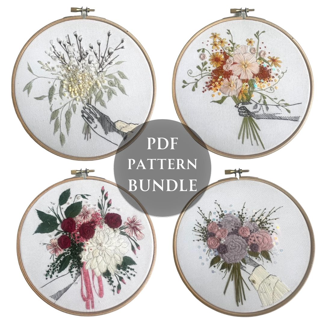 4 seasons embroidery PDF pattern bundle 