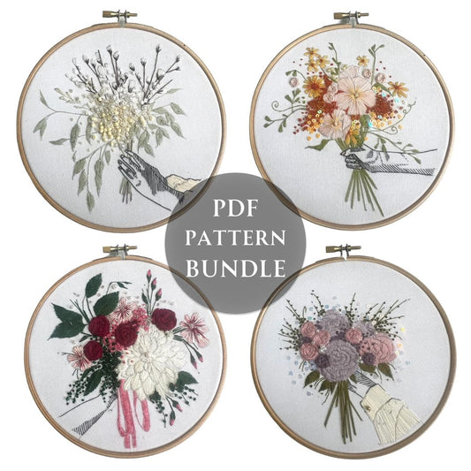 4 seasons embroidery PDF pattern bundle 