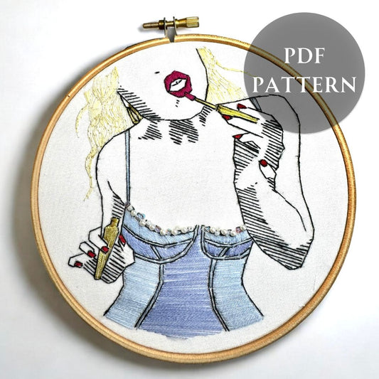 Embroidery Pattern / PDF - Georgina in Blue