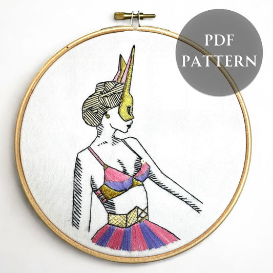 Pink and purple embroidery pattern