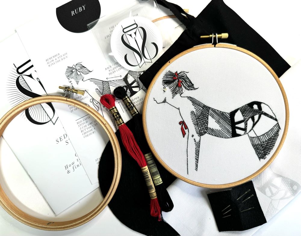 Ruby Embroidery Design Embroidery Kit - Ruby / Beginners embroidery kit – Sip & Sew