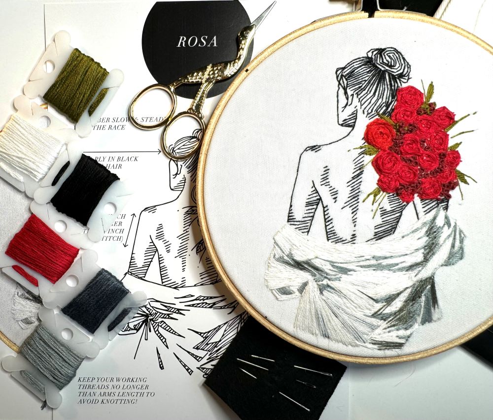Embroidery Kit - Rosa / Beginners Embroidery Kit